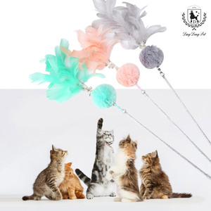 ★원가판매 딩동펫 고양이 구름솜 깃털 낚싯대 3P세트